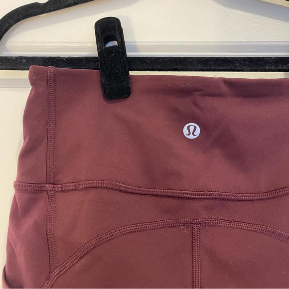 SIZE 4 | Lululemon Leggings with Pocket in Burgundy - Picture 2 of 4